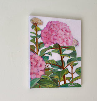 Flowering Pinks by Carey Parks |  Side View of Artwork 