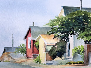 Mendocino Cottages by Catherine McCargar |   Closeup View of Artwork 