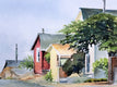 Original art for sale at UGallery.com | Mendocino Cottages by Catherine McCargar | $1,300 | watercolor painting | 14' h x 20' w | thumbnail 4