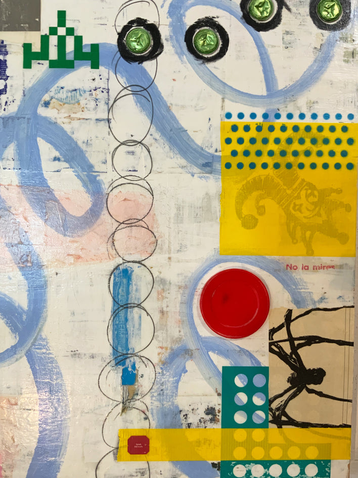 Do Not Look At Her by Chus Galiano |  Closeup View of Artwork 