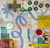 Original art for sale at UGallery.com | Do Not Look At Her by Chus Galiano | $1,600 | mixed media artwork | 31.5' h x 31.5' w | thumbnail 1