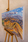 Original art for sale at UGallery.com | Red Mountain Summit by Crystal DiPietro | $4,275 | mixed media artwork | 20' h x 50' w | thumbnail 2