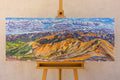 Original art for sale at UGallery.com | Red Mountain Summit by Crystal DiPietro | $4,275 | mixed media artwork | 20' h x 50' w | thumbnail 3