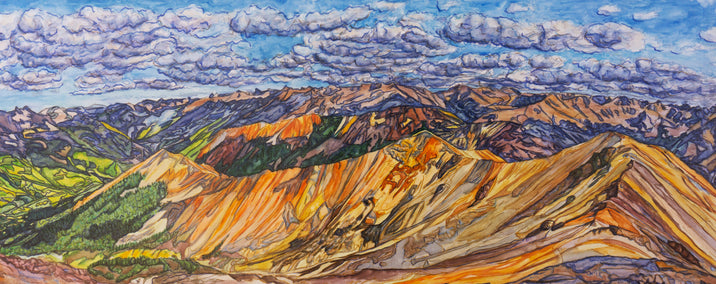 mixed media artwork by Crystal DiPietro titled Red Mountain Summit