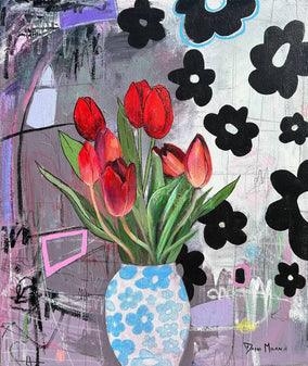 Original art for sale at UGallery.com | To Be Loved by Dafni Milan | $2,150 | mixed media artwork | 24' h x 20' w