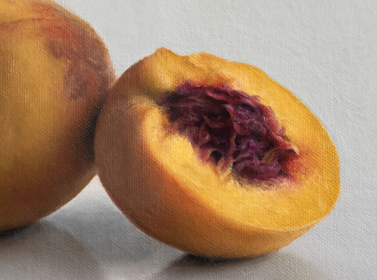 Peach and a Half by Daniel Caro |  Closeup View of Artwork 