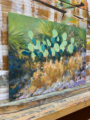 Sunlit Cactus by David Forks |  Side View of Artwork 