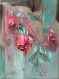 Original art for sale at UGallery.com | Whispers of Spring 1 by Dowa Hattem | $480 | oil painting | 15.7' h x 11.8' w | thumbnail 1