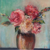 Original art for sale at UGallery.com | Colorful 5 by Elif Burduroglu | $450 | oil painting | 8' h x 8' w | thumbnail 1
