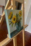 Original art for sale at UGallery.com | You're My Sunflower by Elif Burduroglu | $450 | oil painting | 8' h x 8' w | thumbnail 2