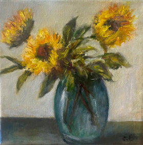 oil painting by Elif Burduroglu titled You're My Sunflower