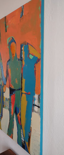 Abstract Trio by Gail Ragains |  Side View of Artwork 