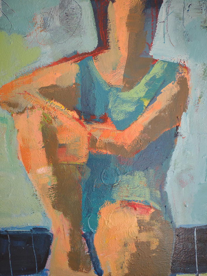 Poolside by Gail Ragains |  Closeup View of Artwork 