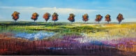 Original art for sale at UGallery.com | Hilltop View by George Peebles | $8,100 | oil painting | 30' h x 72' w | thumbnail 1