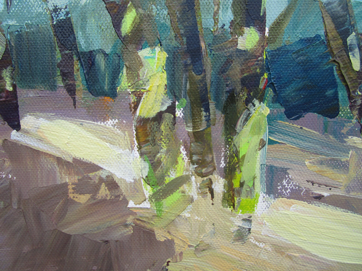 Olive Trees on the Hillside by Janet Dyer |  Closeup View of Artwork 