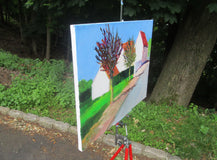 Original art for sale at UGallery.com | Street in Mormant, France by Janet Dyer | $975 | acrylic painting | 18' h x 24' w | thumbnail 2