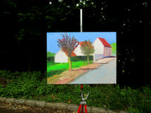 Original art for sale at UGallery.com | Street in Mormant, France by Janet Dyer | $975 | acrylic painting | 18' h x 24' w | thumbnail 3