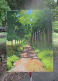 Original art for sale at UGallery.com | Tree-Lined Path by Janet Dyer | $975 | acrylic painting | 24' h x 18' w | thumbnail 3