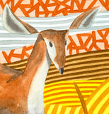 Original art for sale at UGallery.com | A Doe by Javier Ortas | $1,200 | watercolor painting | 14' h x 19.5' w | thumbnail 4