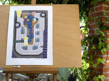 Original art for sale at UGallery.com | A Limousine by Javier Ortas | $1,900 | watercolor painting | 27.5' h x 19.5' w | thumbnail 3