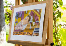 Original art for sale at UGallery.com | Intimacy by Javier Ortas | $1,200 | watercolor painting | 14' h x 19.5' w | thumbnail 2