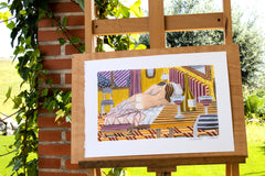 Original art for sale at UGallery.com | Intimacy by Javier Ortas | $1,200 | watercolor painting | 14' h x 19.5' w | thumbnail 4