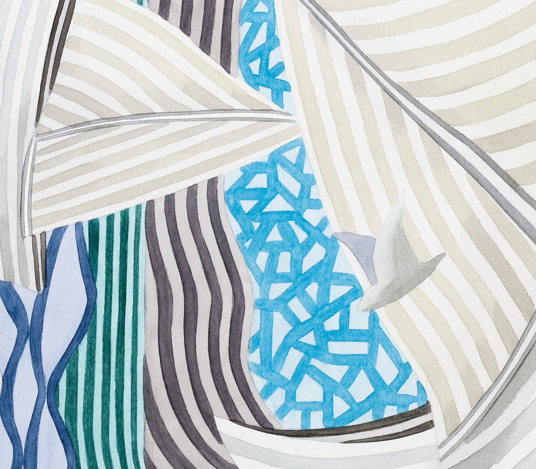 Sailboats at Sea by Javier Ortas |  Closeup View of Artwork 