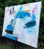 Original art for sale at UGallery.com | Standing in Motion by Jennifer Hanson | $2,875 | mixed media artwork | 48' h x 60' w | thumbnail 2