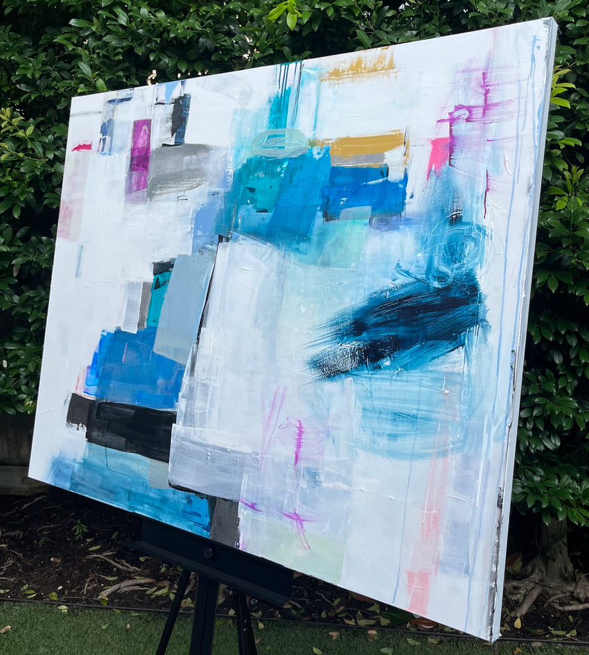 Standing in Motion by Jennifer Hanson |  Side View of Artwork 