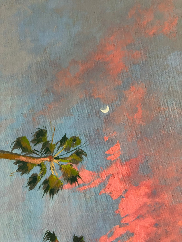 Coral Palms by Jesse Aldana |  Closeup View of Artwork 