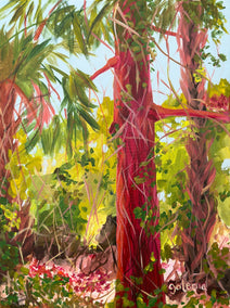 acrylic painting by JoAnn Golenia titled Longleaf Pine