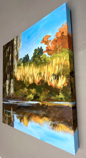 Spanish Moss and River Grasses by JoAnn Golenia |  Side View of Artwork 