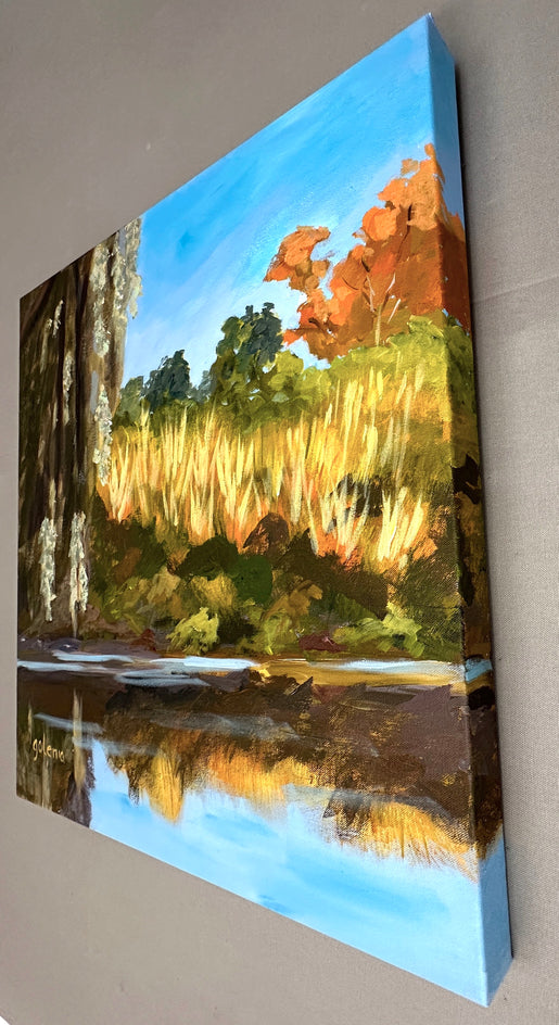 Spanish Moss and River Grasses by JoAnn Golenia |  Side View of Artwork 