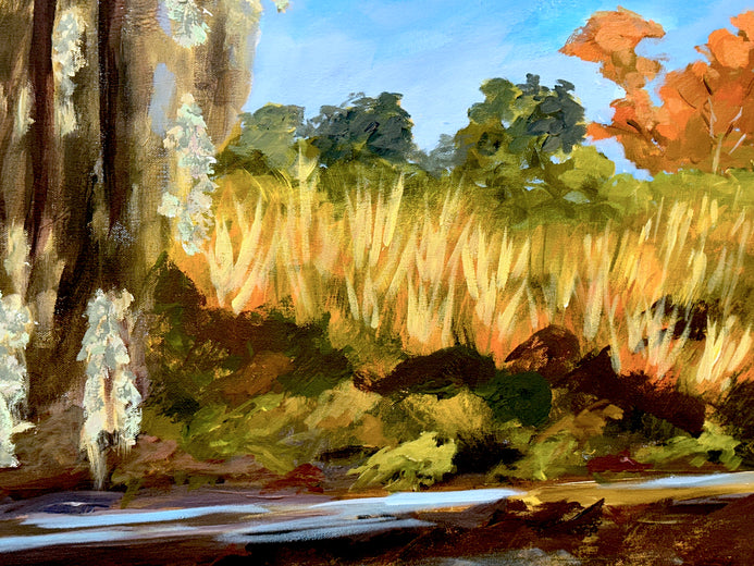 Spanish Moss and River Grasses by JoAnn Golenia |   Closeup View of Artwork 