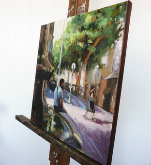 People Watching in Aix en Provence by Jonelle Summerfield |  Side View of Artwork 