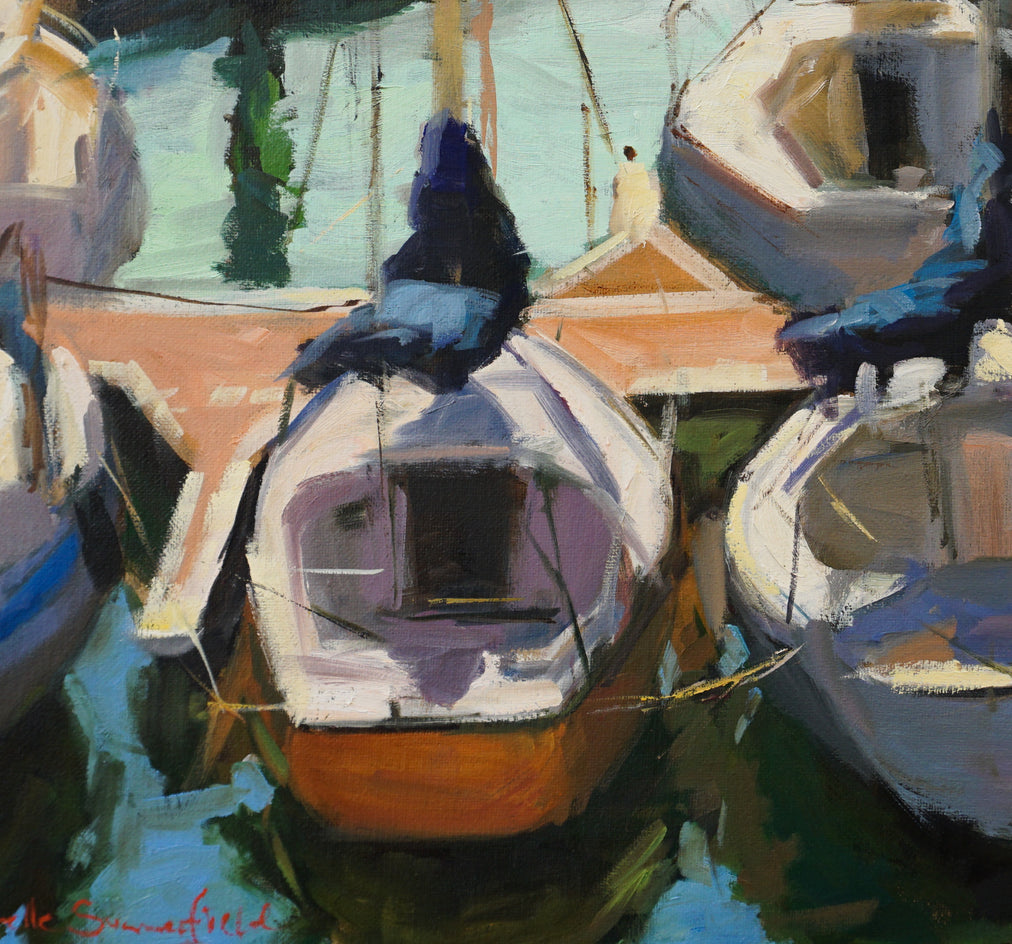 San Sebastian Marina by Jonelle Summerfield |  Closeup View of Artwork 