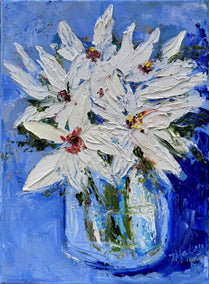 oil painting by Judy Mackey titled February Flowers
