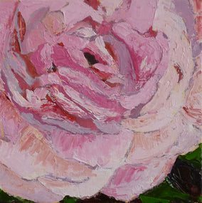 Original art for sale at UGallery.com | Pink Rose by Judy Mackey | $325 | oil painting | 8' h x 8' w