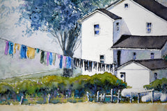 Original art for sale at UGallery.com | Morning Laundry by Judy Mudd | $875 | watercolor painting | 11.5' h x 15' w | thumbnail 4