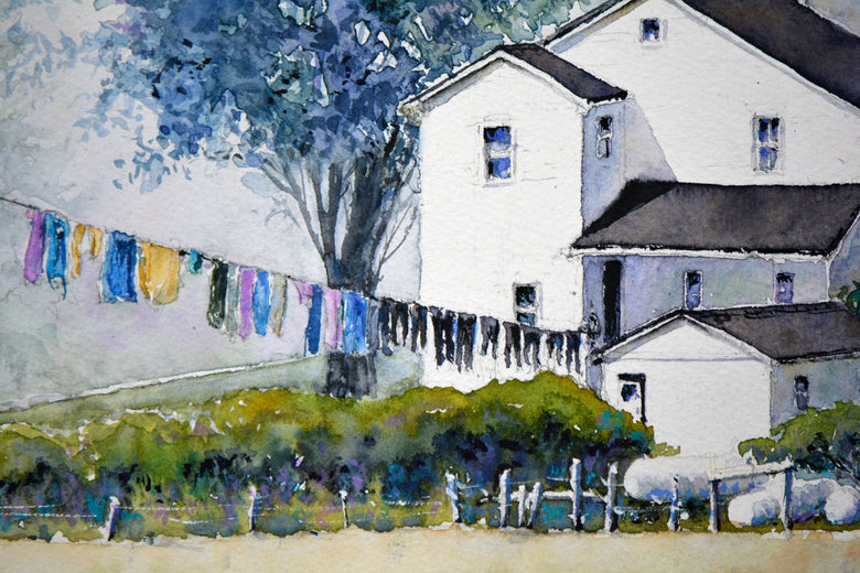 Morning Laundry by Judy Mudd |   Closeup View of Artwork 