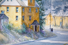 Original art for sale at UGallery.com | Yellow Houses by Judy Mudd | $775 | watercolor painting | 14' h x 14' w | thumbnail 4