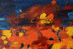 Original art for sale at UGallery.com | Happy Days by Kajal Zaveri | $2,800 | oil painting | 30' h x 40' w | thumbnail 4