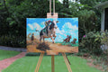 Original art for sale at UGallery.com | The Longshot by Keith Thomson | $2,000 | oil painting | 16' h x 24' w | thumbnail 3