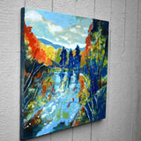 Original art for sale at UGallery.com | Wilson's Pond by Kip Decker | $2,400 | acrylic painting | 30' h x 30' w | thumbnail 2