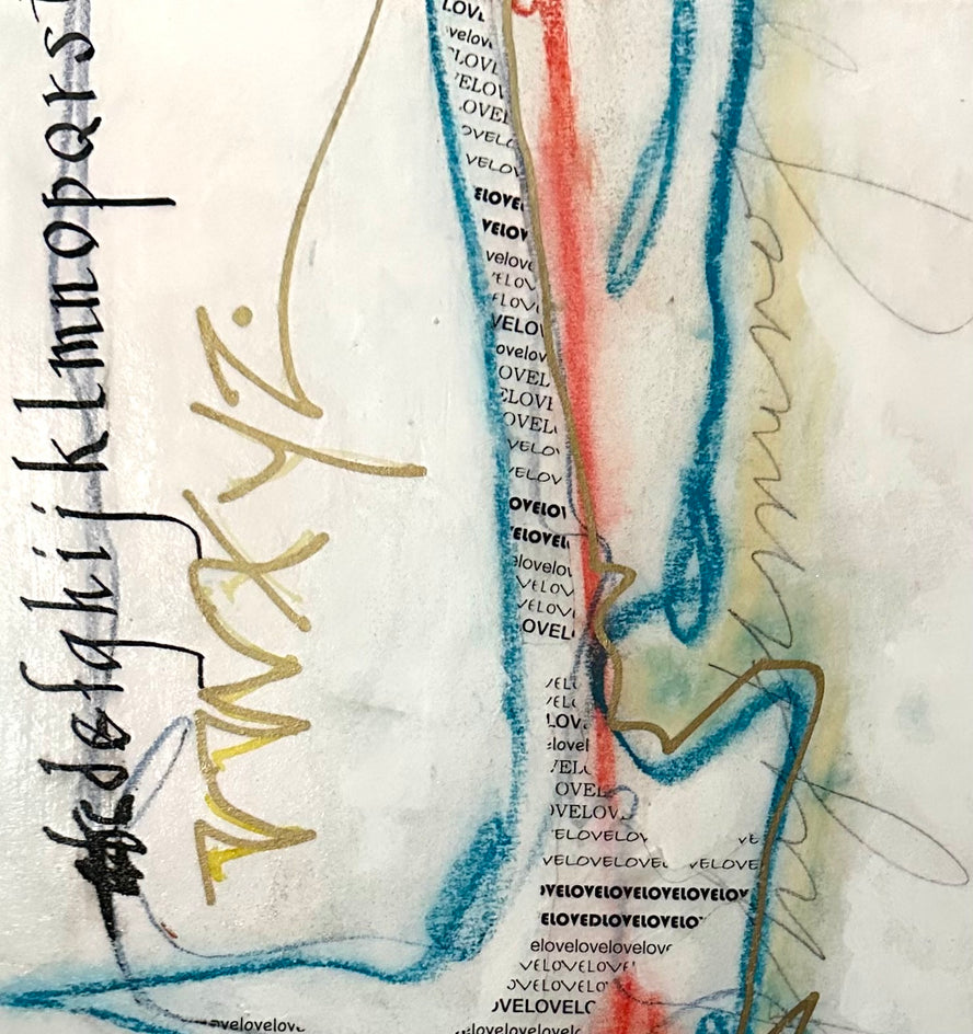 Writing to You by Linda Shaffer |  Closeup View of Artwork 