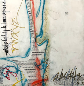 mixed media artwork by Linda Shaffer titled Writing to You