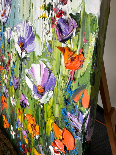 Blissful Garden Dream by Lisa Elley |  Side View of Artwork 