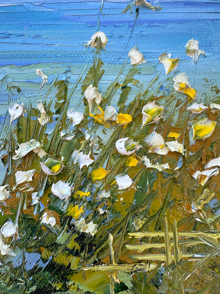 Wildflower and Blues by Lisa Elley |  Closeup View of Artwork 