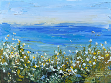 oil painting by Lisa Elley titled Wildflower and Blues