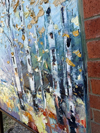 Wistful Woods by Lisa Elley |  Side View of Artwork 